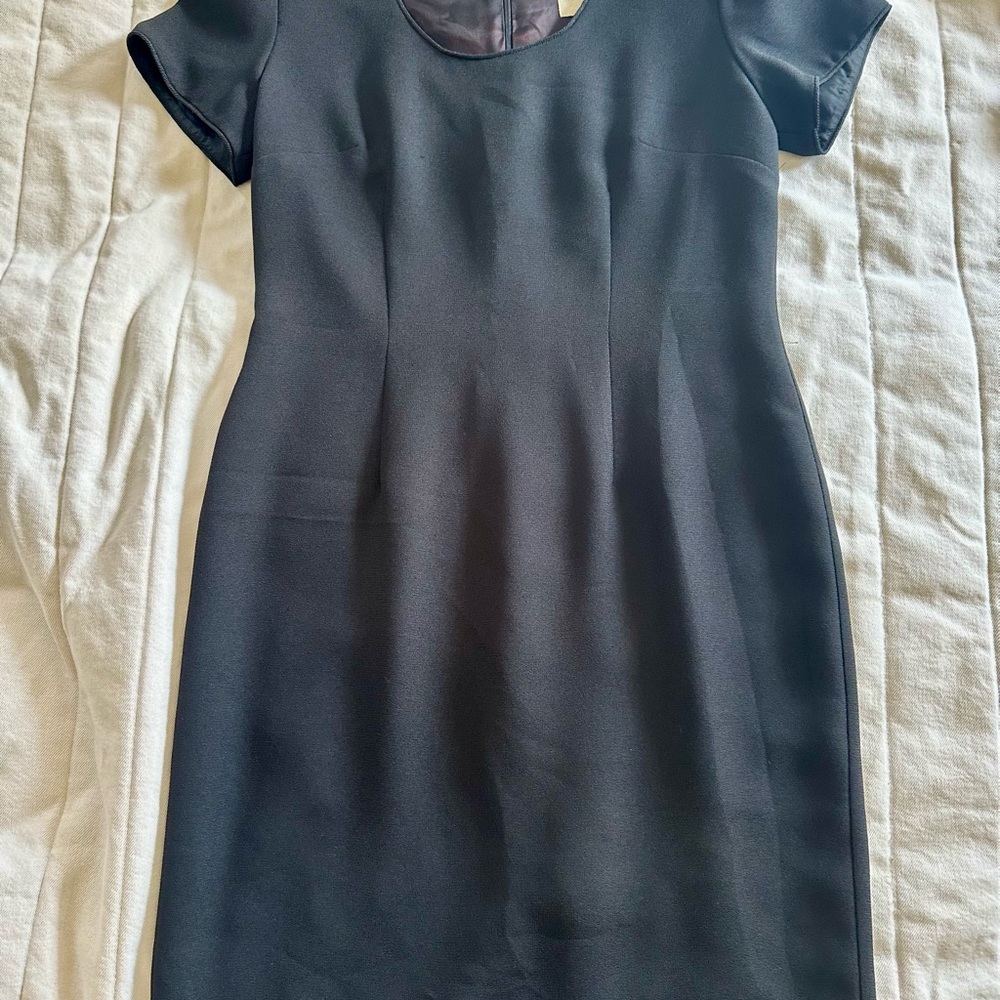 Classic Black Cap-Sleeve Sheath Dress